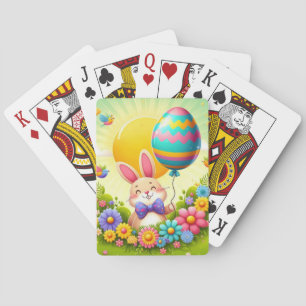 Niedliche, knuddelige und farbenfrohe Osterhase Spielkarten