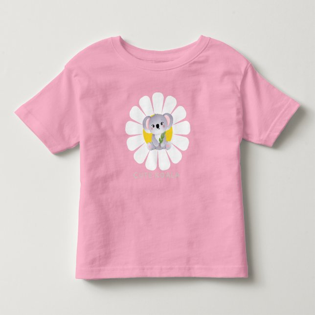 Niedliche koala Bären daisy Blume Zoo Liebe Kleinkind T-shirt (Vorderseite)