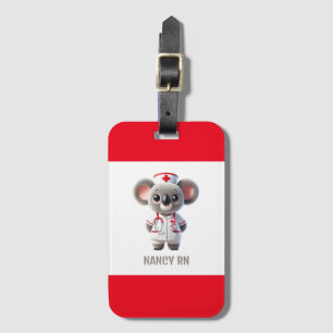 Niedliche Koala-Bärenkurse mit Red Stethoscope Gepäckanhänger