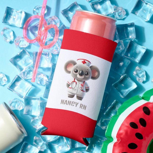 Niedliche Koala-Bärenkurse mit Red Stethoscope Selters Dosenkühler (In Situ Sommer)