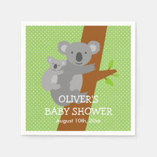 Niedliche Koala-Bärenpolka-Dosen Babydusche Serviette
