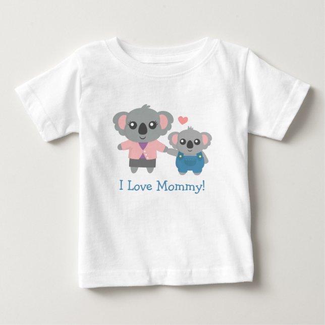 Niedliche Koala-Bärn-Mama und Kind Baby T-shirt (Vorderseite)