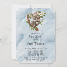 Niedliche Koala Bear Blue Painted Baby Dusche