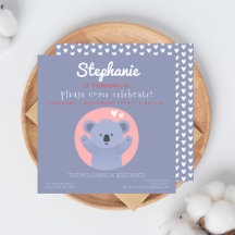 Niedliche Koala Bear Kindergeburtstag Party Einlad