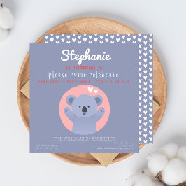 Niedliche Koala Bear Kindergeburtstag Party Einlad Einladung