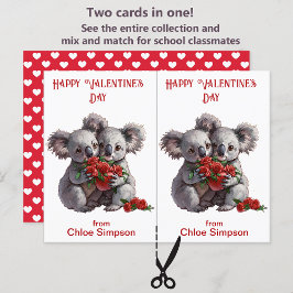 Niedliche Koala Bears Kid's Valentine-Klassenzimme Postkarte