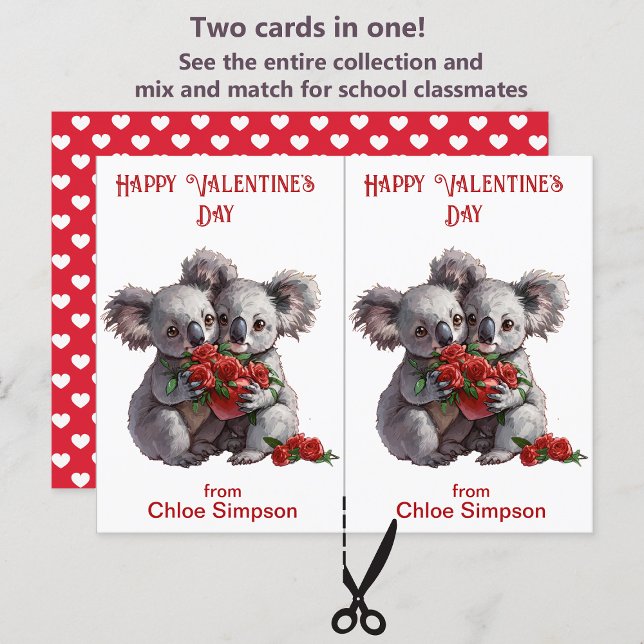 Niedliche Koala Bears Kid's Valentine-Klassenzimme Postkarte (Von Creator hochgeladen)