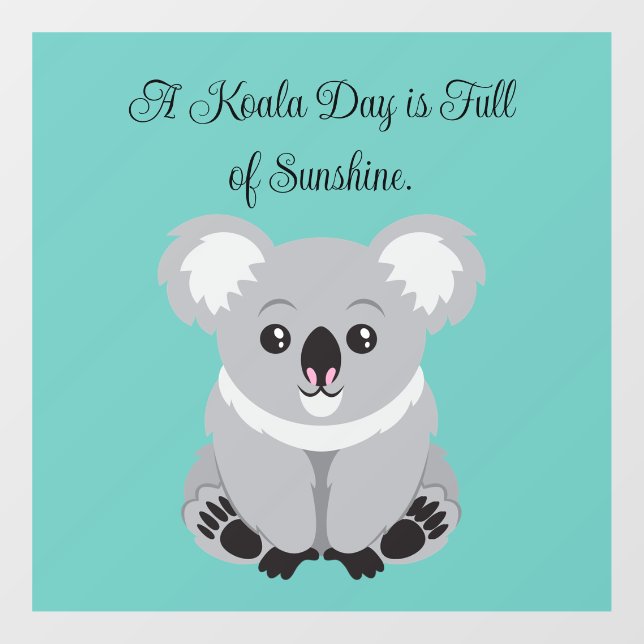 Niedliche Koala-Fensterklammer Fensteraufkleber (Blatt)