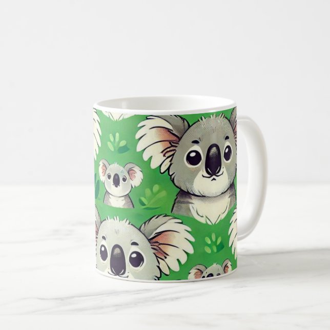 Niedliche koala grüne Tasse (VorderseiteRechts)