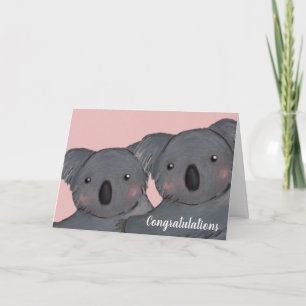 Niedliche koala Hochzeit Gratulationen Karte