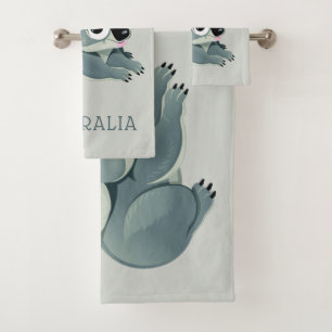 Niedliche Koala individueller Name u. Texttuch-Set Badhandtuch Set