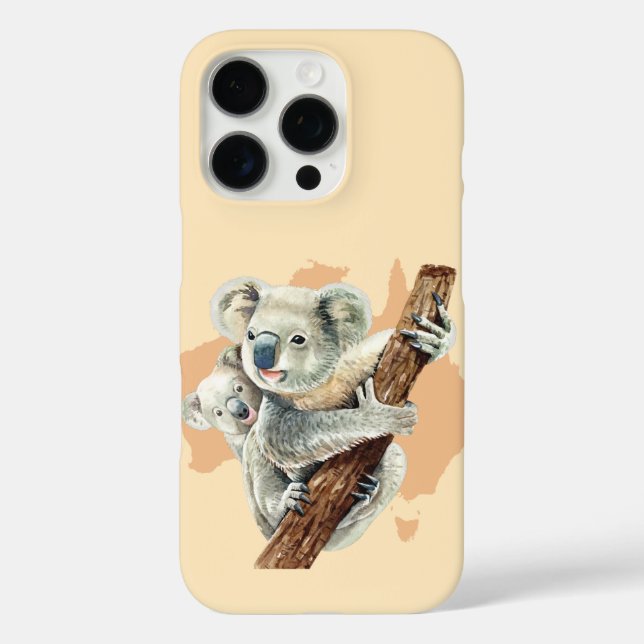 Niedliche Koala Mama und Baby iPhone 16 Pro Hülle (Rückseite)