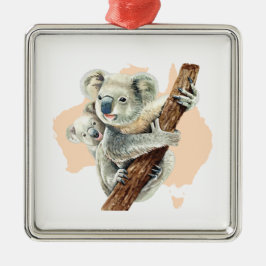 Niedliche Koala Mama und Baby Keramik Ornament