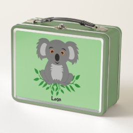 Niedliche Koala mit Eukalyptus Metall Brotdose