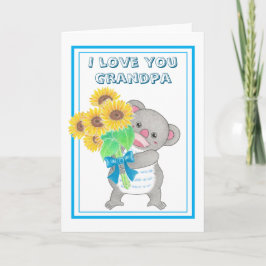 Niedliche Koala Sonnenblumenkarte Großvater Vatert Karte