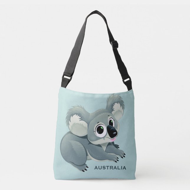 Niedliche Koala-Texttaschen Tragetaschen Mit Langen Trägern (Vorderseite)