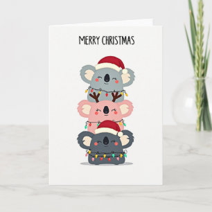 Niedliche Koala Tower Weihnachtskarte mit Weihnach Karte
