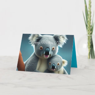 Niedliche Koala- und Babymütter-Tageskarte Dankeskarte