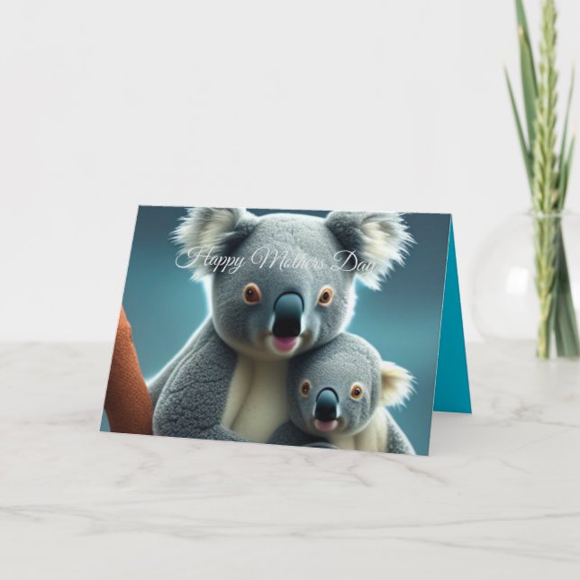 Niedliche Koala- und Babymütter-Tageskarte Dankeskarte (Vorderseite)