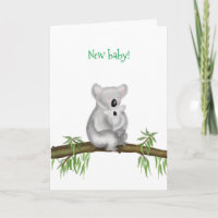 Niedliche Koala und neue Babykarte