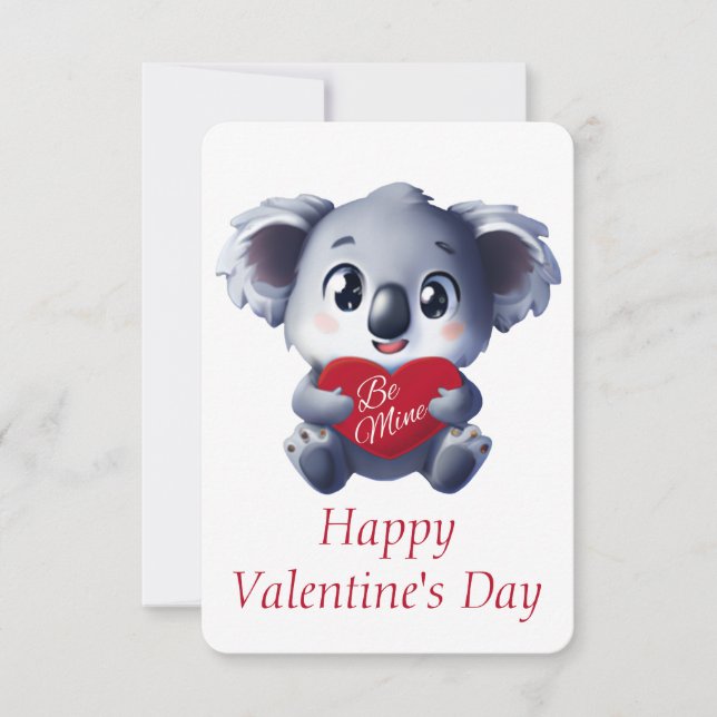 Niedliche Koala-Valentinenkarte Karte (Vorderseite)