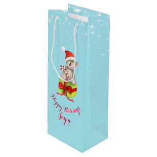 Niedliche Koalabärnkunst nannte Weihnachten blaue Geschenktüte Für Weinflaschen