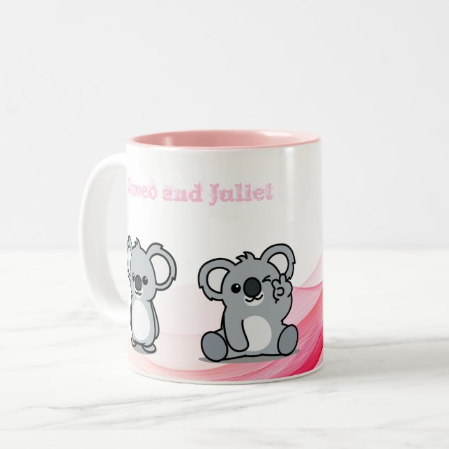 niedliche koalische Tasse personalisiert (Vorderseite Links)