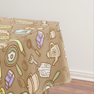Niedliche Kochnische Brown Tableclout Tischdecke
