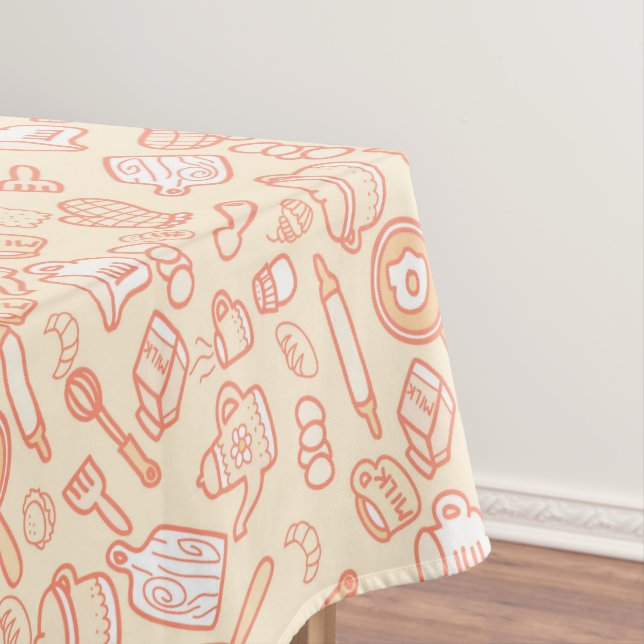 Niedliche Kochnische Orange Tischdecke (Beispiel)