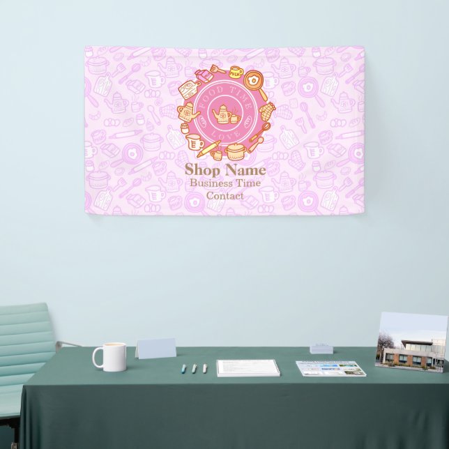 Niedliche Kochnische Rosa Banner (Messeveranstaltung)