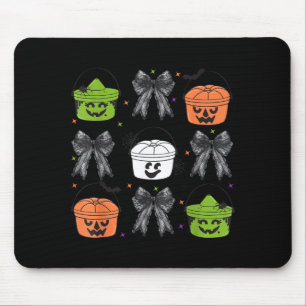 Niedliche Kokette Bogen-Kürbis Boo Gruselig Hallow Mousepad