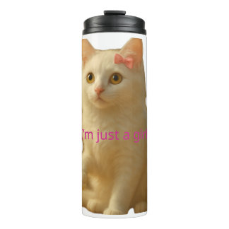 Niedliche Kokette Katze Ich bin nur ein Mädchen Äs Thermosbecher