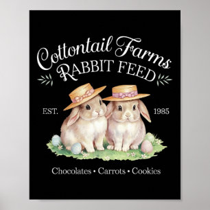 Niedliche Kokette Oster Cottontail Farms Hase Frau Poster