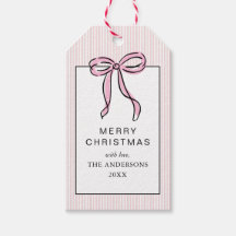 Niedliche Kokette Rosa Schleife Frohe Weihnachten
