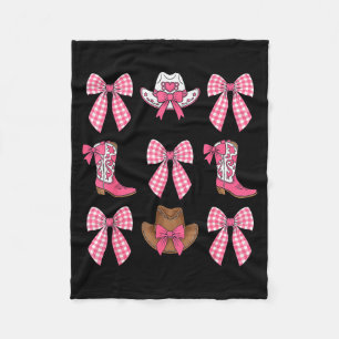 Niedliche Kokette Schleife Rosa Cowgirl Stiefel Un Fleecedecke