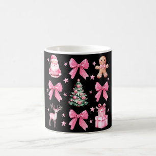 Niedliche Kokette Schleife Rosa Weihnachten Santa Verwandlungstasse