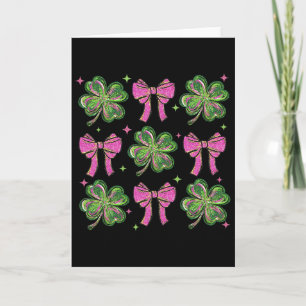 Niedliche Kokette Schleife Shamrock Kleeblatt St. Karte
