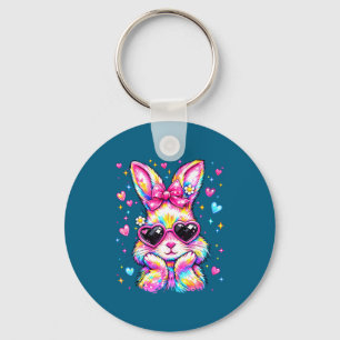 Niedliche Kokette Tie Dye Kaninchen Osterhase Frau Schlüsselanhänger