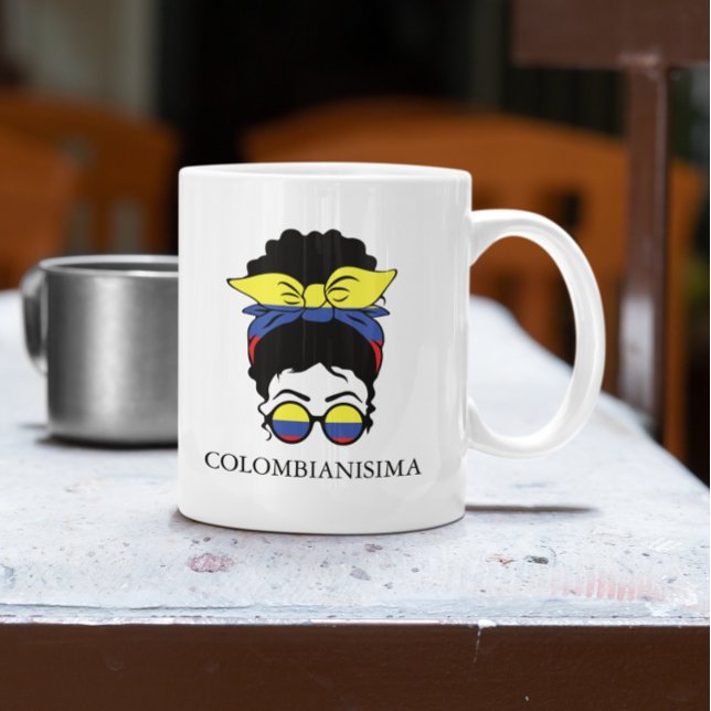 NIEDLICHE kolumbianische Mädchenflagge Kaffeetasse (CUTE COLOMBIANISIMA Colombian Girl Flag Coffee Mug)