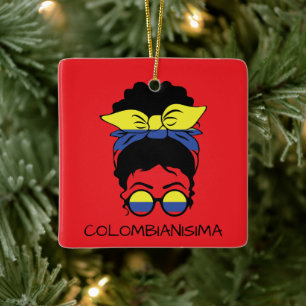NIEDLICHE kolumbianische Mädchenflagge Keramikornament