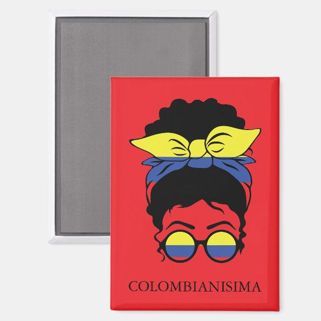 NIEDLICHE kolumbianische Mädchenflagge Magnet (Vorderseite/Rückseite)