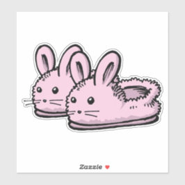 Niedliche, komfortable Motivation Pink Hasen Hasen Aufkleber