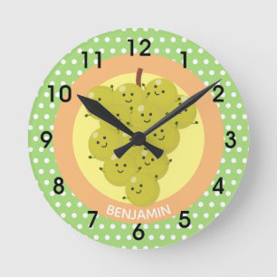 Niedliche komische Weinprobe Cartoon Illustration Runde Wanduhr