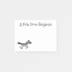 Niedliche komische Zebra-Cartoon-Abbildung Post-it Klebezettel