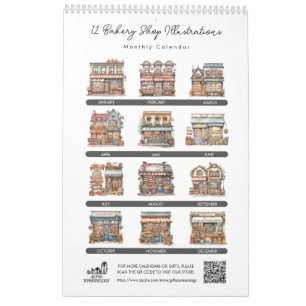 Niedliche Konditorei für Bäckereien Kalender