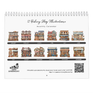 Niedliche Konditorei für Bäckereien Kalender