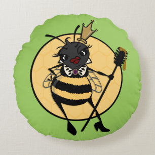 NIEDLICHE KÖNIGIN MIT HONEYCOMB RUNDE DURCH PILLOW RUNDES KISSEN