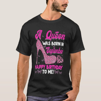 Niedliche Königin wurde im September Frauen Mädche T-Shirt