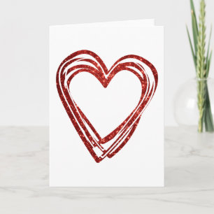 Niedliche Kontur Herzklopfen Lover Matching Valent Karte