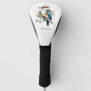 Niedliche Kookaburra auf einem Ast in Aquarellfarb Golf Headcover